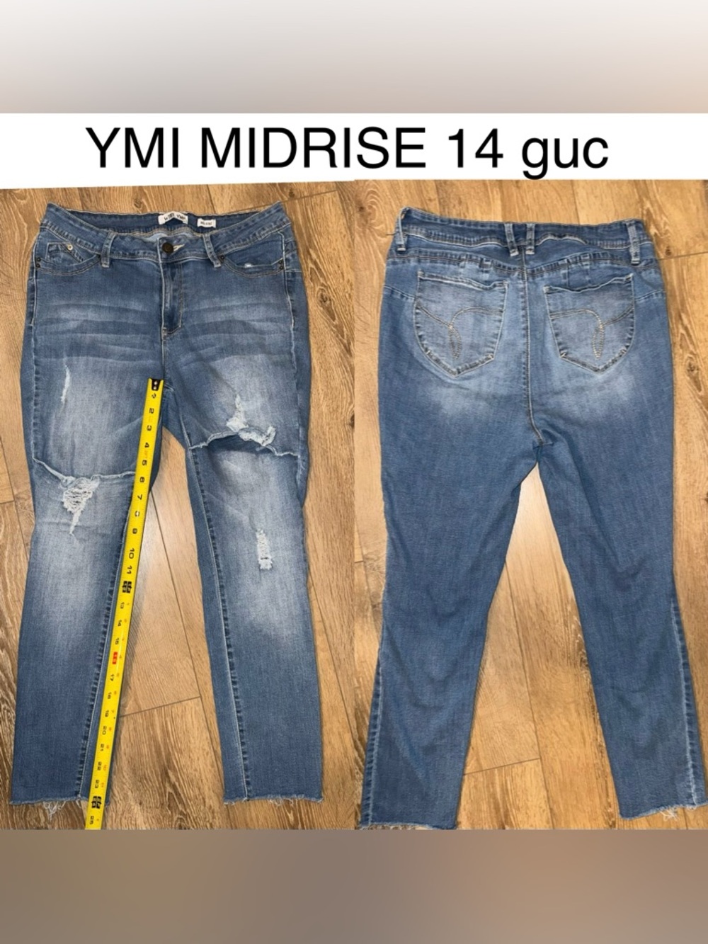 YMI Midrise Distressed Blue Jeans